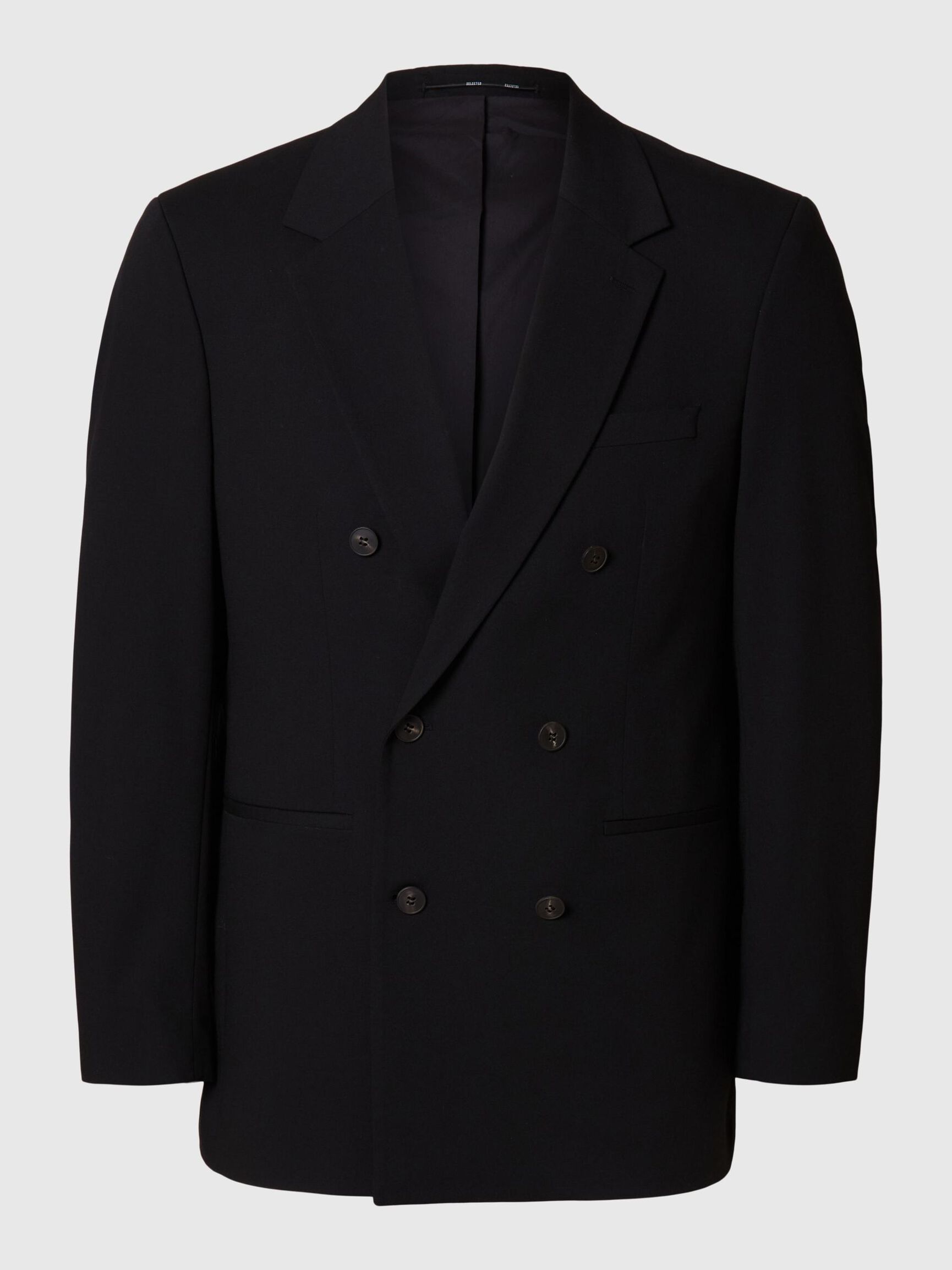 RELAXED FIT ZWEIREIHIGER BLAZER, Black, highres
