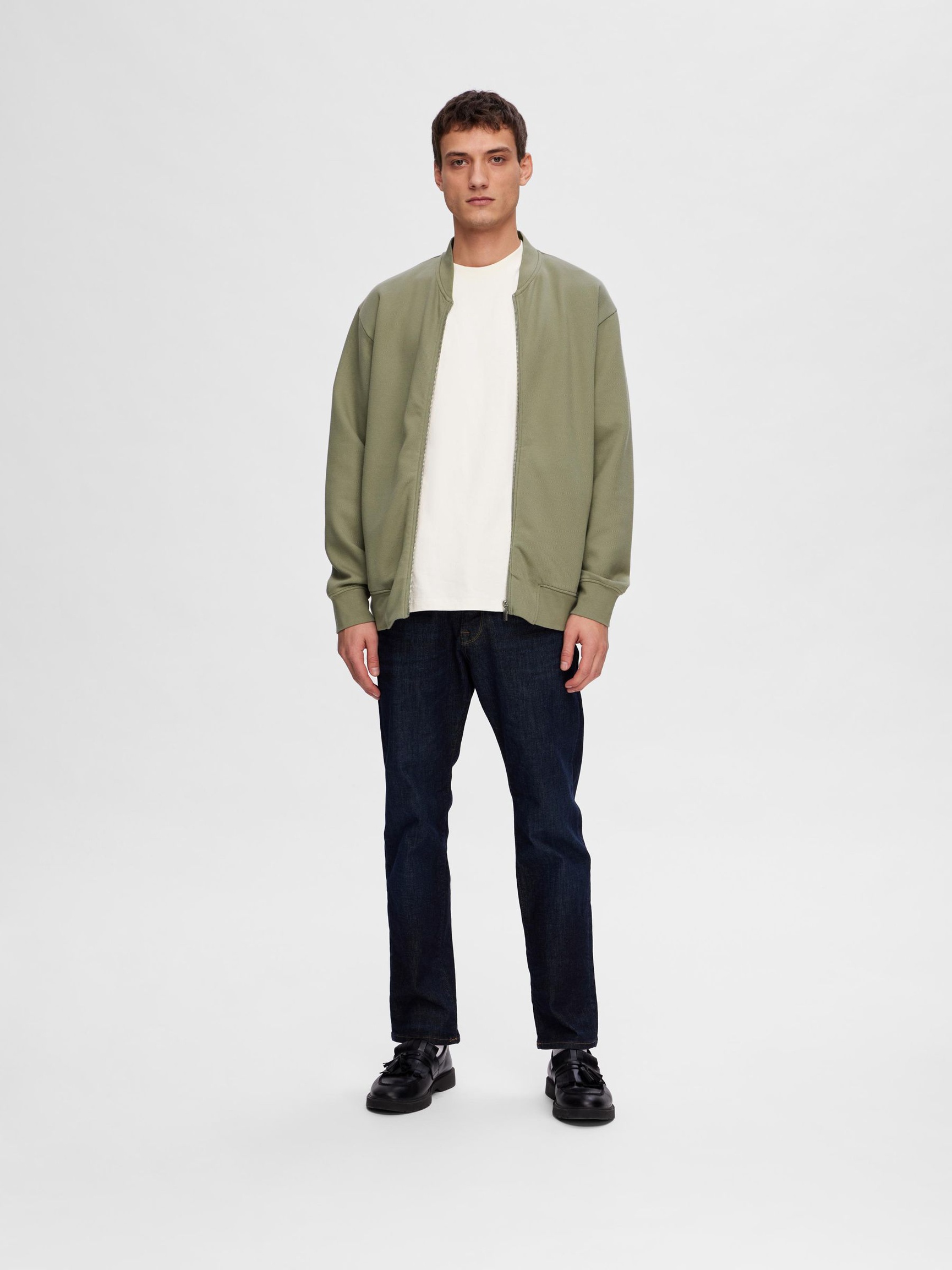 JERSEY SWEATCARDIGAN, Vetiver, highres