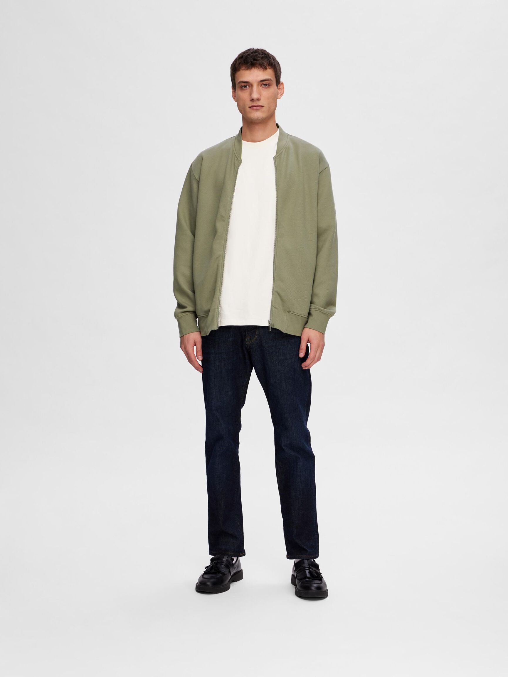 JERSEY SWEATJACKE, Vetiver, highres