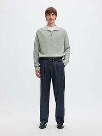 RIBBED PULLOVER, Light Grey Melange, highres