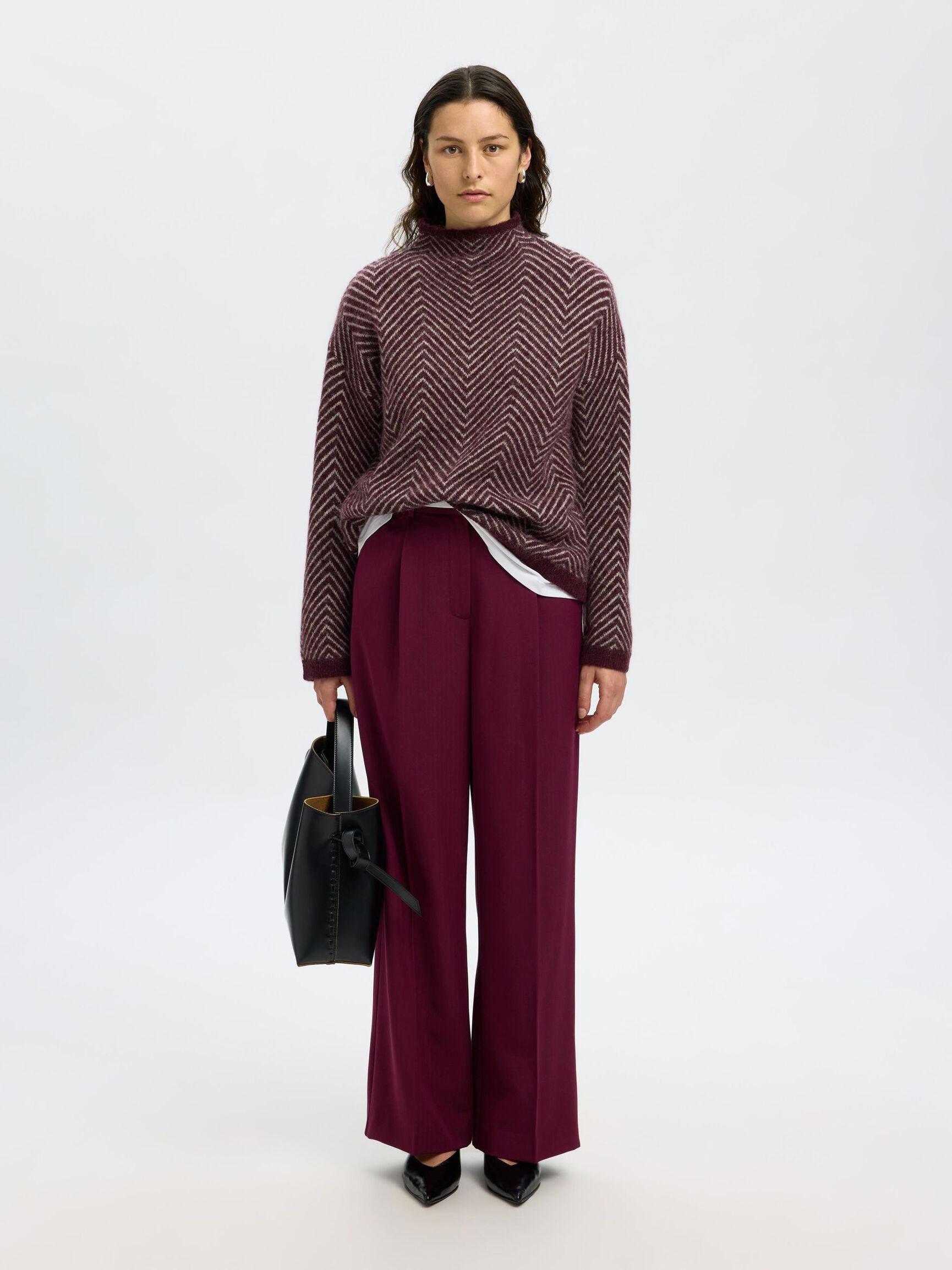 HERRINGBONE WOOL BLEND JUMPER, Fig, highres