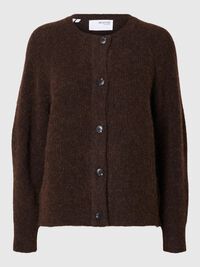 LANGE MOUWEN VEST, Coffee Bean, highres