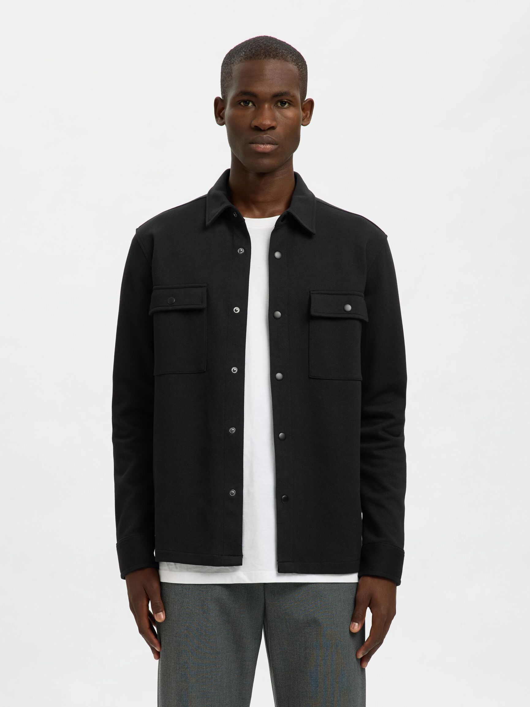 CLASSIC OVERSHIRT, Black, highres