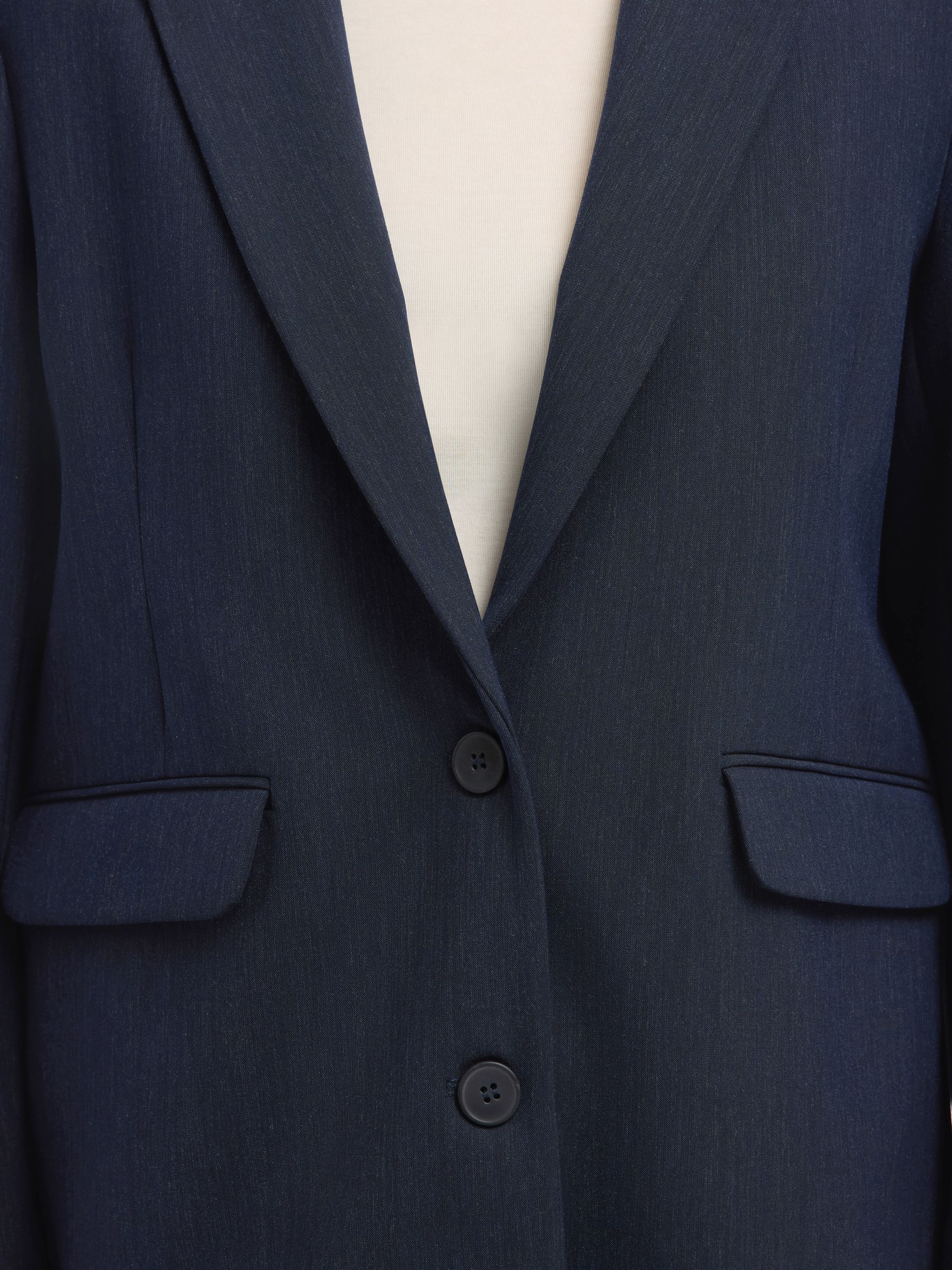 VISKOSEBLANDING OVERSIZED BLAZER, Dark Sapphire, highres