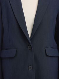 VISCOSE BLEND OVERSIZED BLAZER, Dark Sapphire, highres
