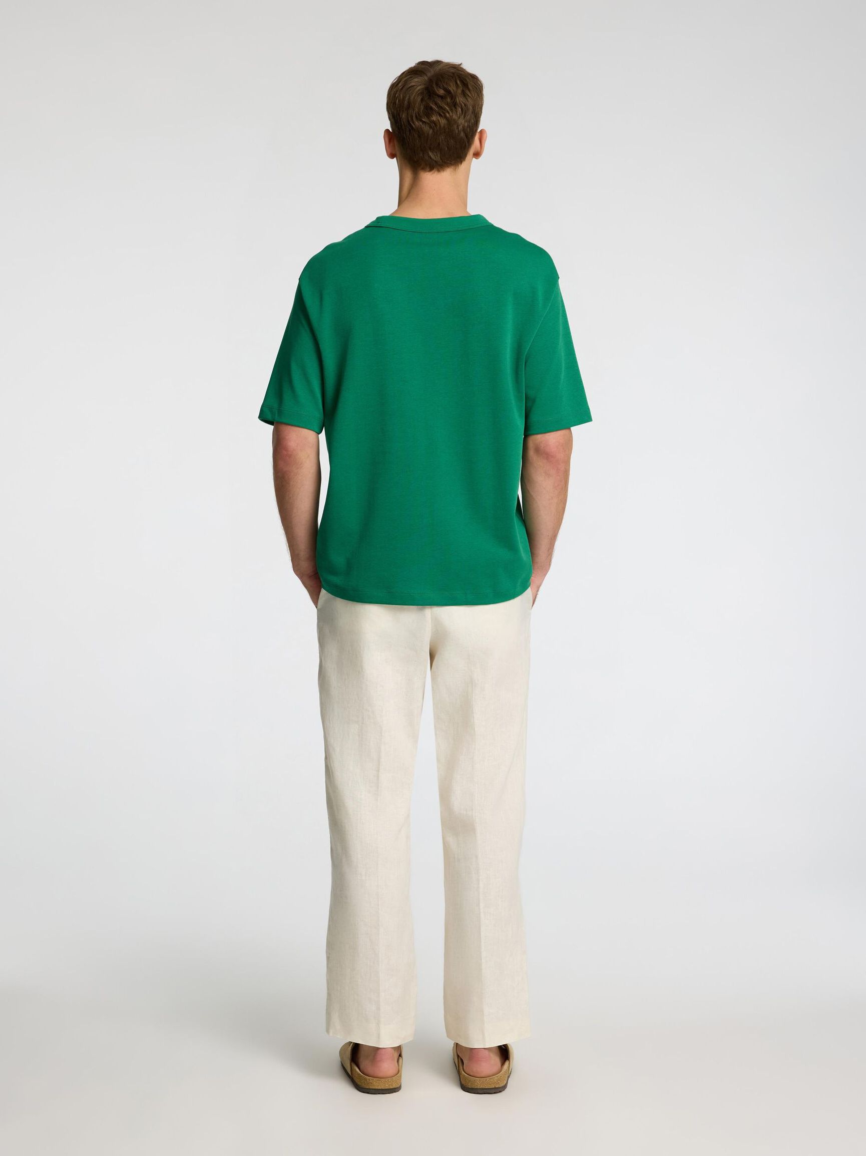 CORTE RELAJADO CAMISETA DE CUELLO REDONDO, Verdant Green, highres
