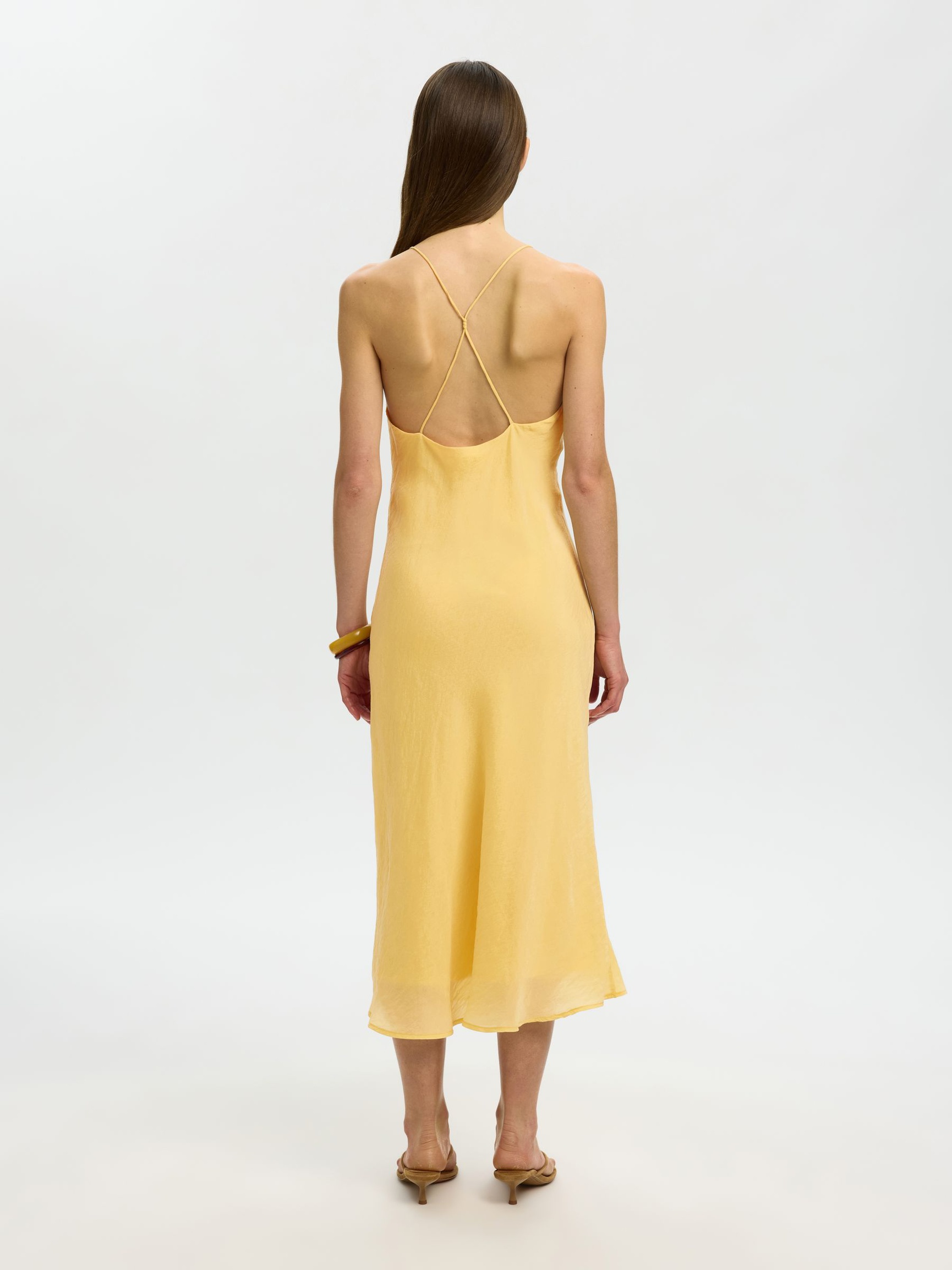 ÄRMELLOSES MAXI-SLIPKLEID, Straw, highres