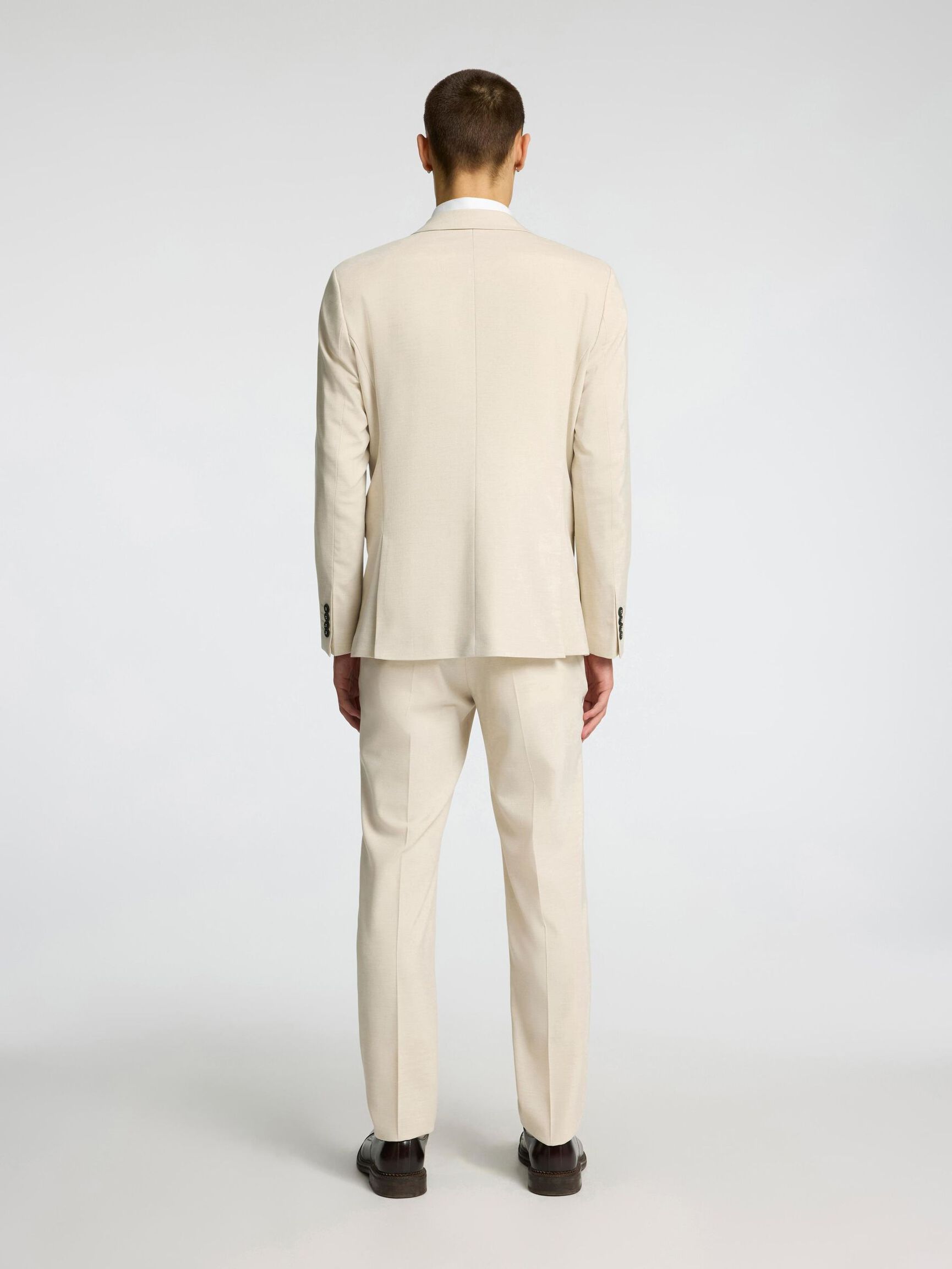 SINGLE BREASTED SLIM-FIT BLAZER, Egret, highres