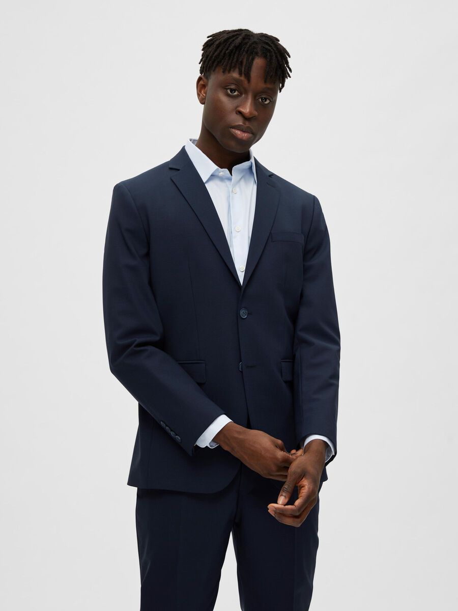 Selected SLIM FIT WOLLGEMISCH BLAZER, Navy Blazer, highres - 16085257_NavyBlazer_003.jpg