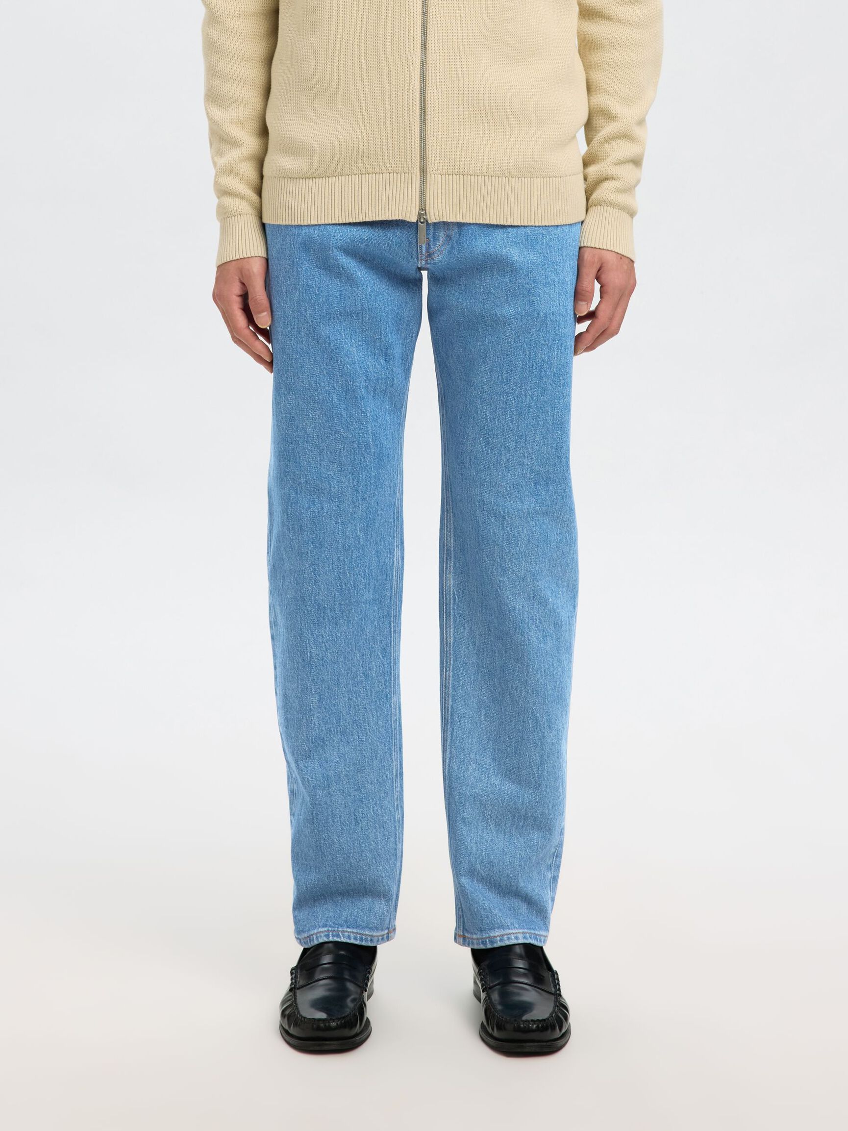 196 STRAIGHT FIT JEANS, Light Blue Denim, highres