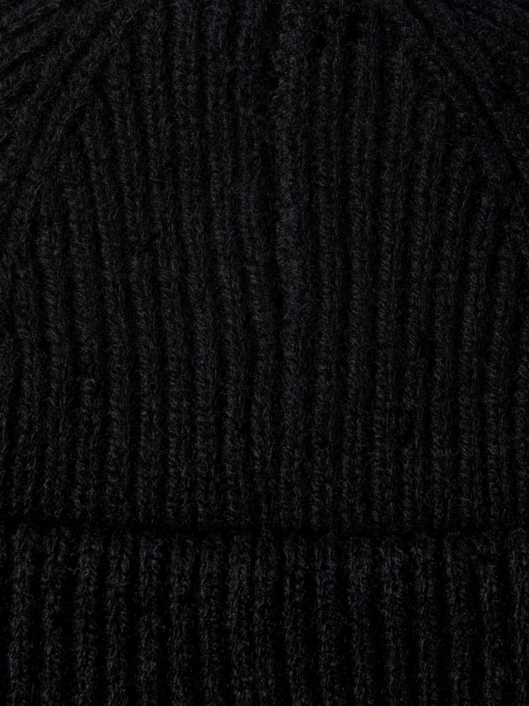 100% MERINO WOOL BEANIE, Black, highres