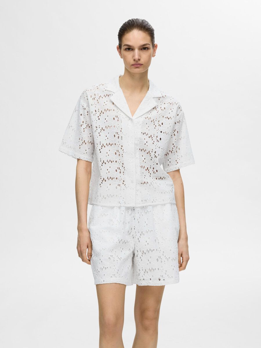 Selected BRODERIE ANGLAISE OVERHEMD MET KORTE MOUWEN, Snow White, highres - 16095999_SnowWhite_003.jpg