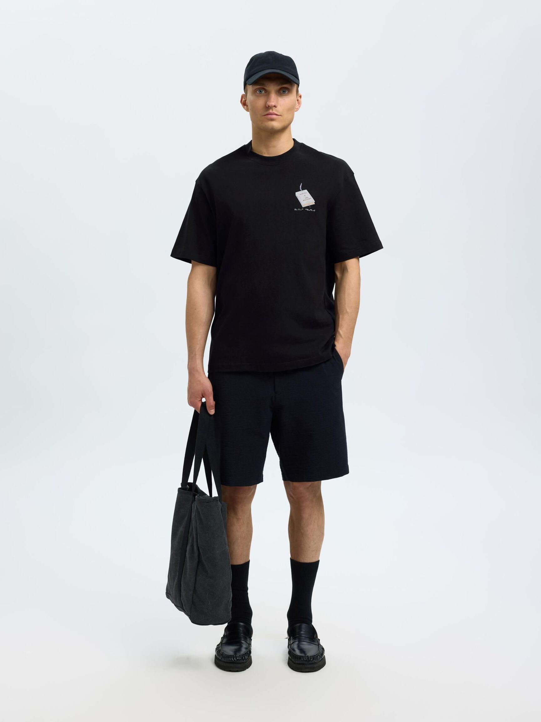 IMPRIMÉE T-SHIRT RAS DU COU, Black, highres