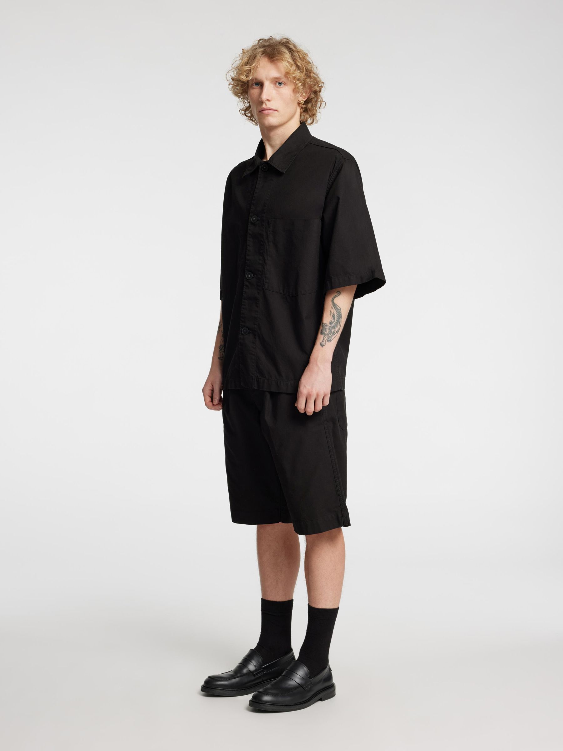 LOOSE FIT SHORTS, Black, highres