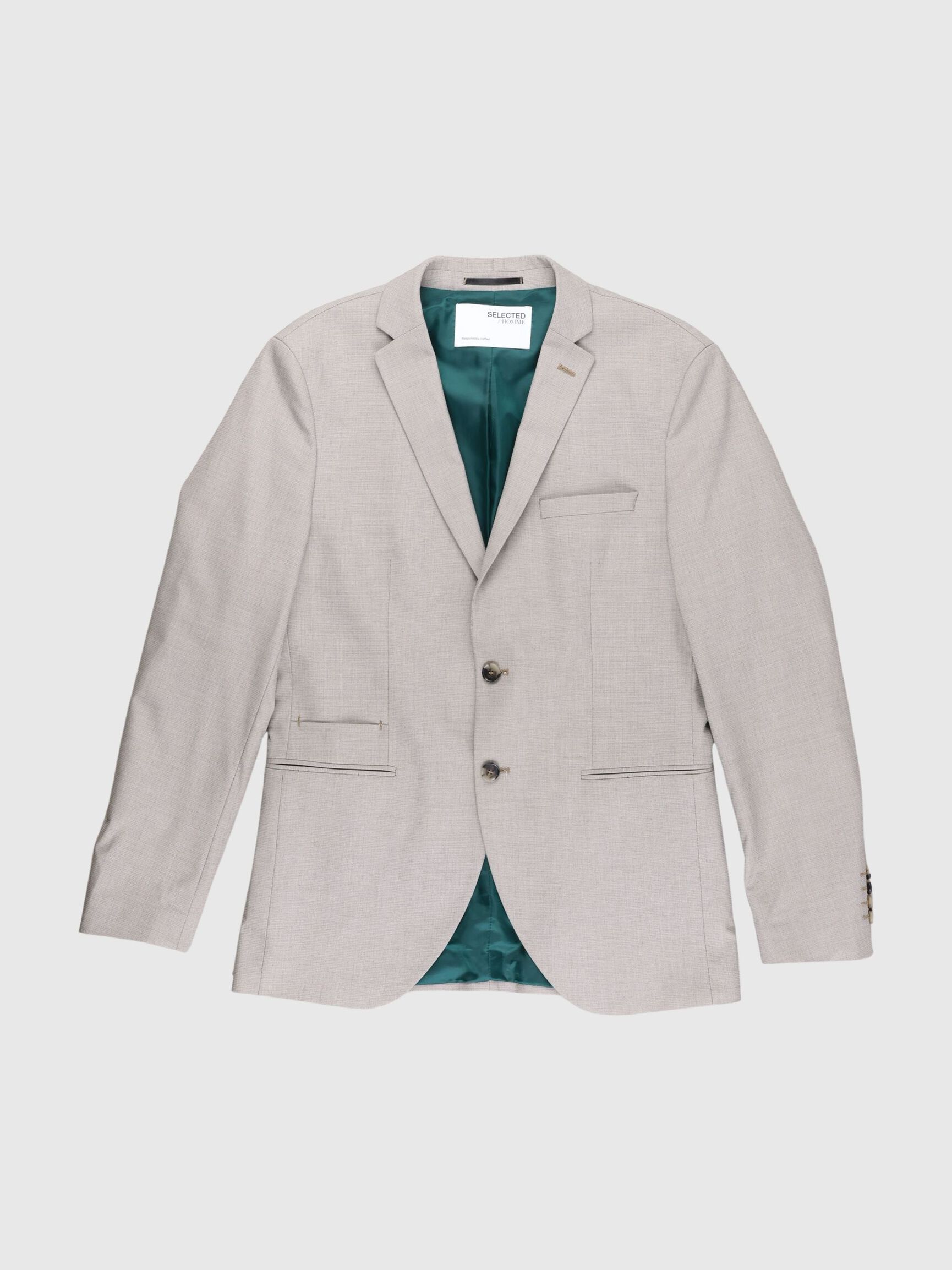 SLIM FIT RECYCELTER POLYESTER BLAZER, Sand, highres