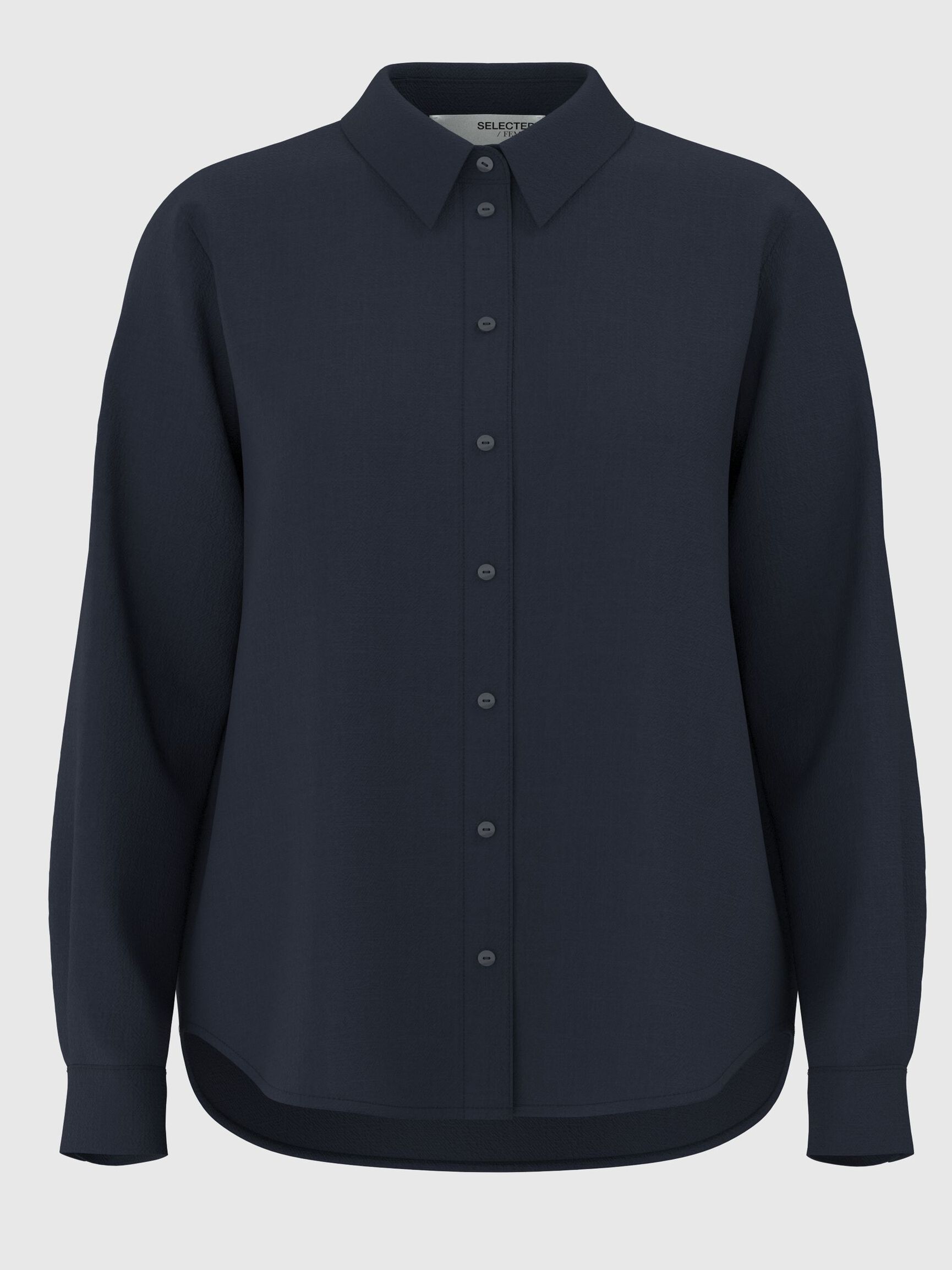 VISCOSE BLEND SHIRT, Dark Sapphire, highres