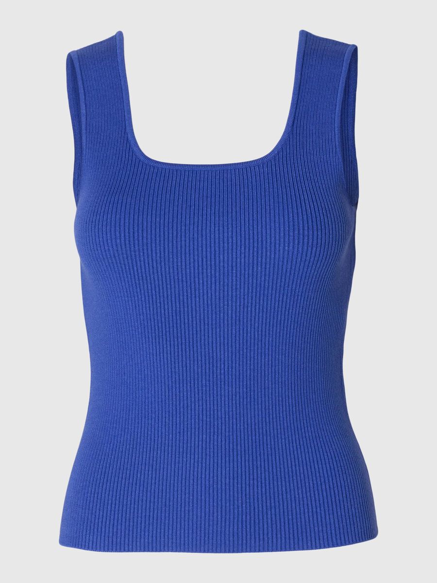 Selected MOUWLOOS GEBREIDE TOP, Dazzling Blue, highres - 16097531_DazzlingBlue_001.jpg