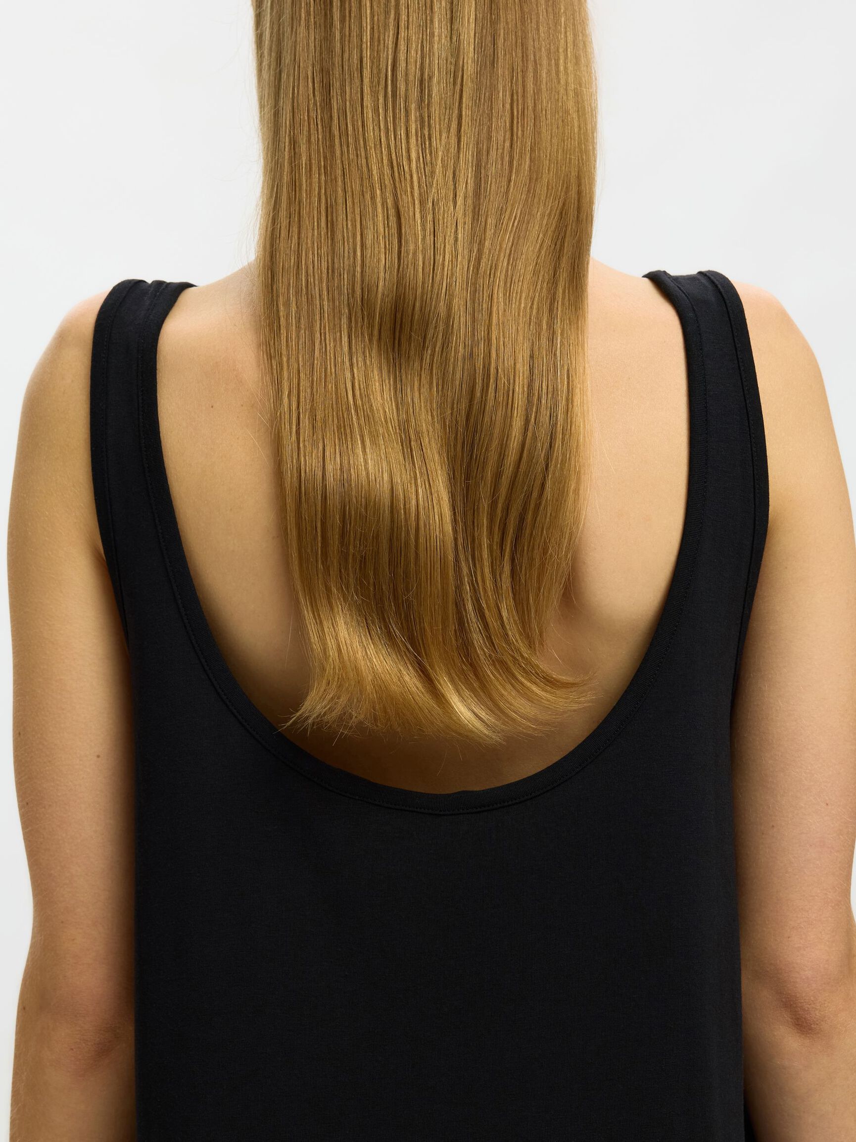 ÄRMELLOSES BAUMWOLLMIX MAXIKLEID, Black, highres