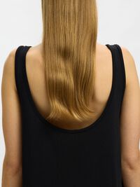 ÄRMELLOSES BAUMWOLLMIX MAXIKLEID, Black, highres