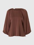 Selected SATIN BLOUSE MANCHES 3/4, Chestnut, highres - 16099172_Chestnut_001.jpg