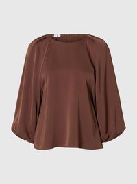 SATIN BLOUSE MANCHES 3/4, Chestnut, highres
