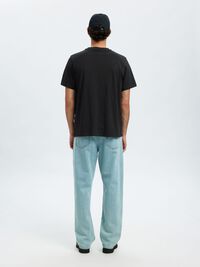 SLUB-BOMULL T-SKJORTE, Black, highres