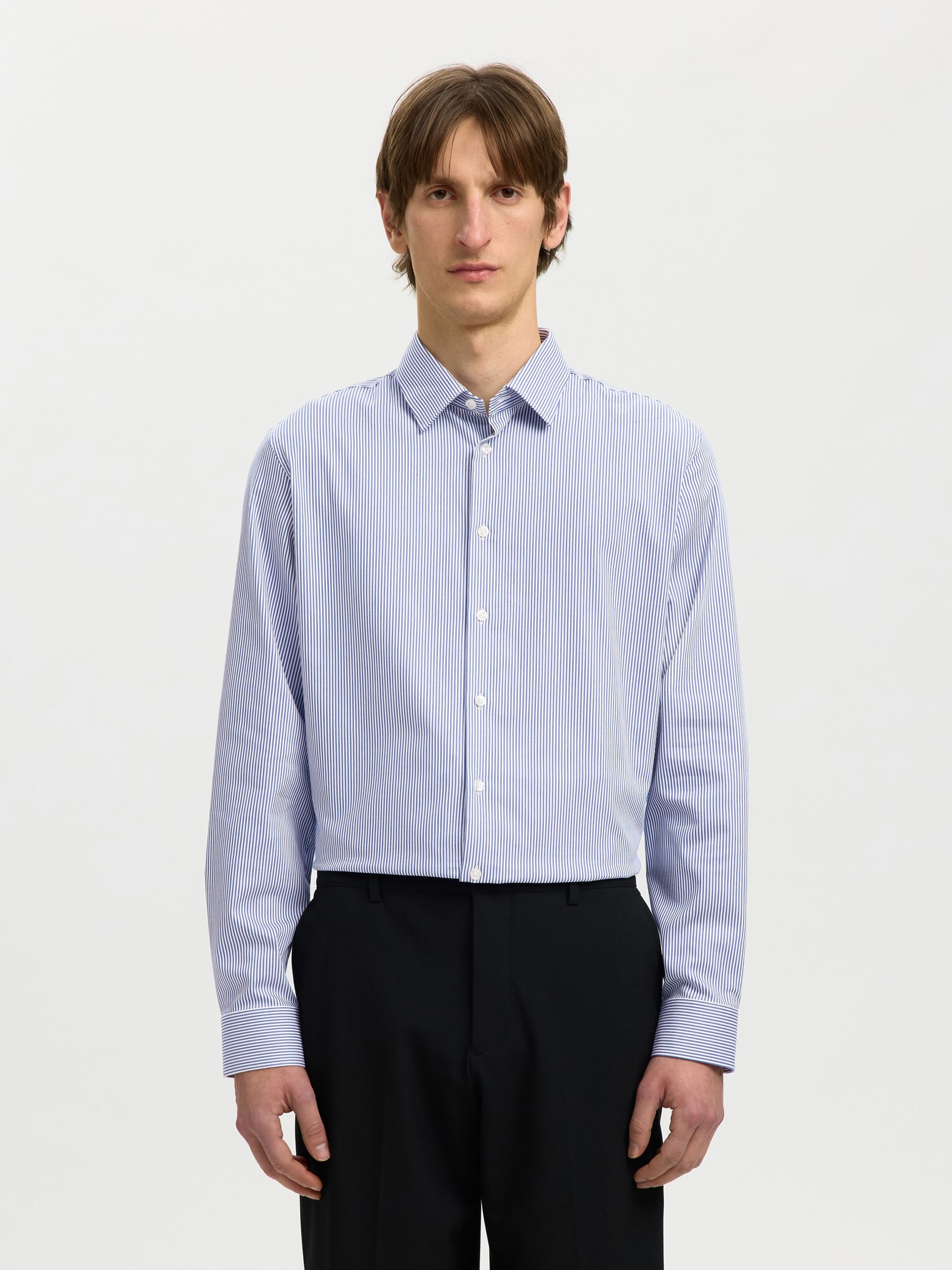 SLIM FIT SKJORTA, True Navy, highres