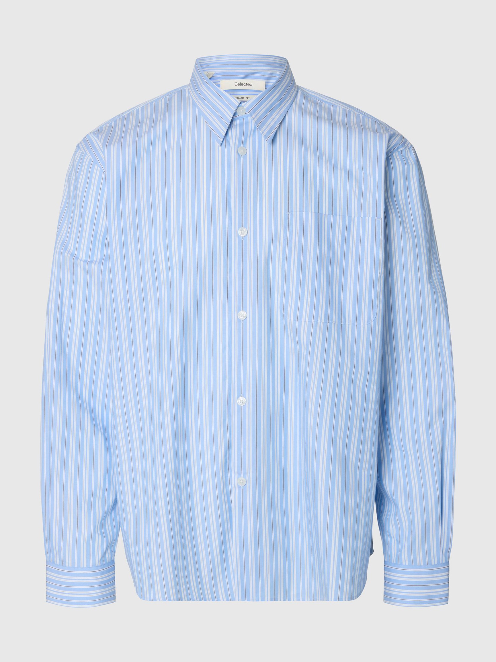 RELAXED FIT OVERHEMD MET LANGE MOUWEN, Cashmere Blue, highres