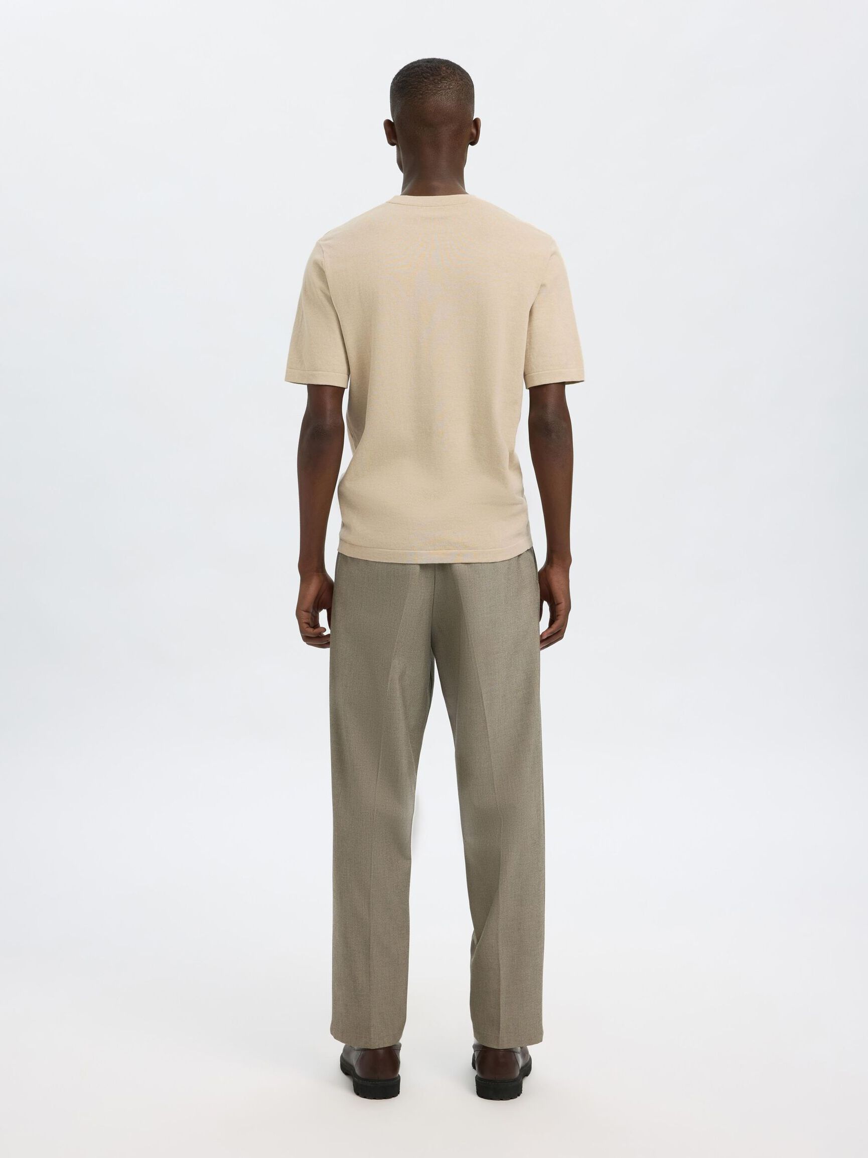 100% COTTON KNITTED TOP, Oatmeal, highres