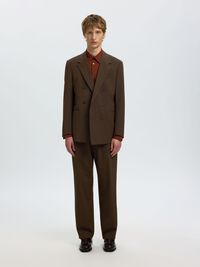 RELAXED FIT DOUBLE-BREASTED BLAZER, Demitasse, highres