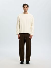 ORGANIC COTTON LONG-SLEEVED T-SHIRT, Egret, highres