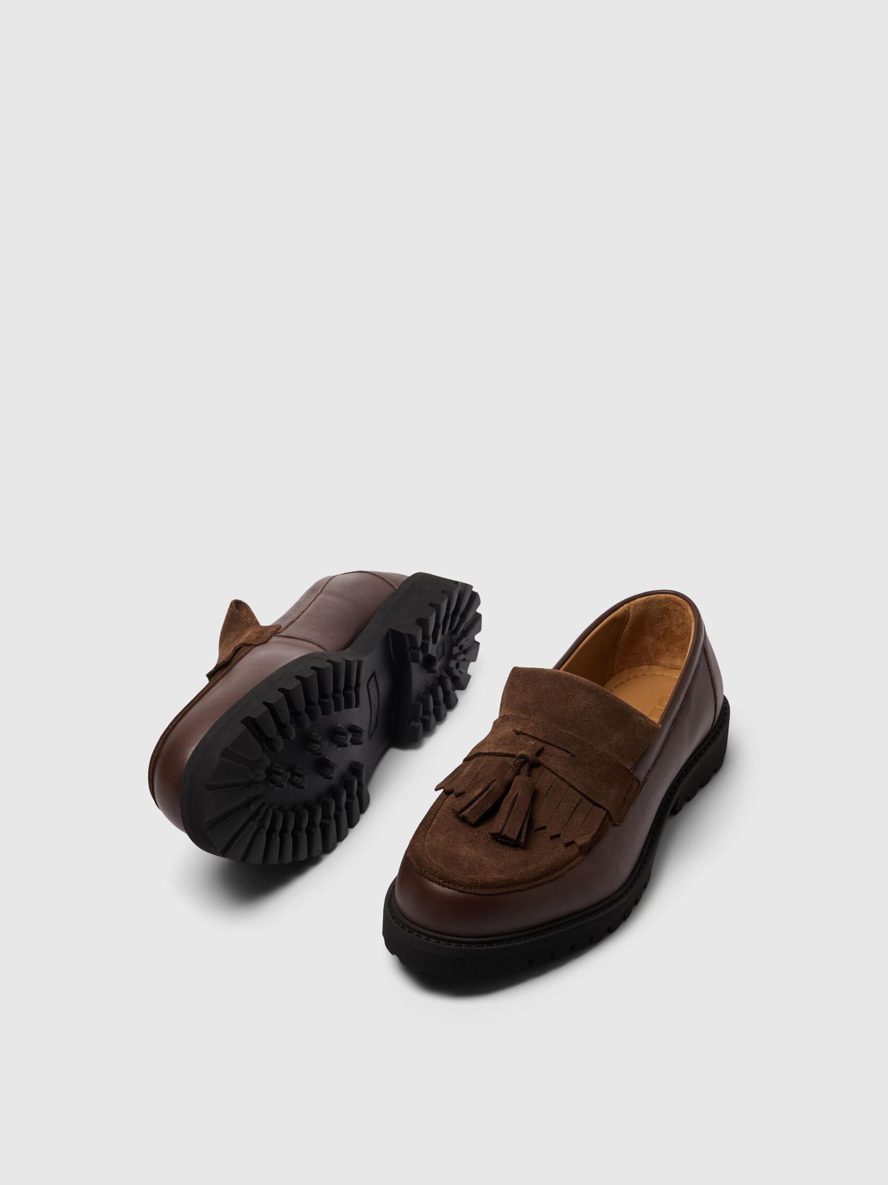 SUEDE LOAFERS, Chocolate Brown, highres