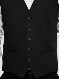 COUPE SLIM EN VISCOSE MÉLANGÉE GILET, Black, highres