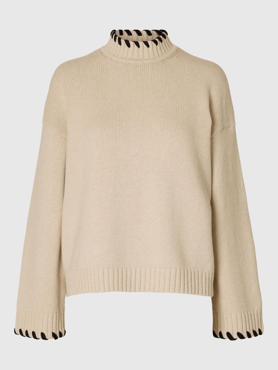 Selected LONG SLEEVED HIGH-NECK JUMPER, Birch, highres - 16096548_Birch_1174075_001.jpg