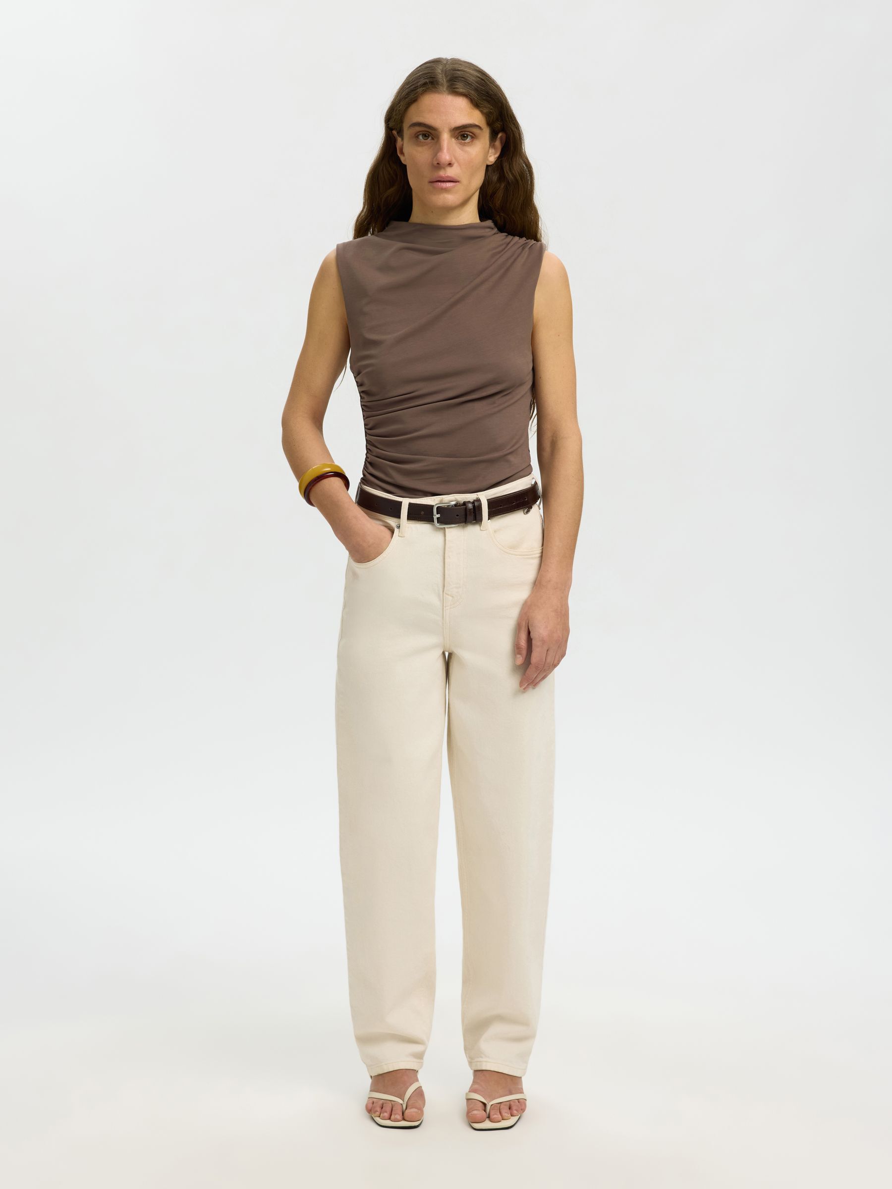 DRAPERT ERMELØS TOPP, Chocolate Chip, highres