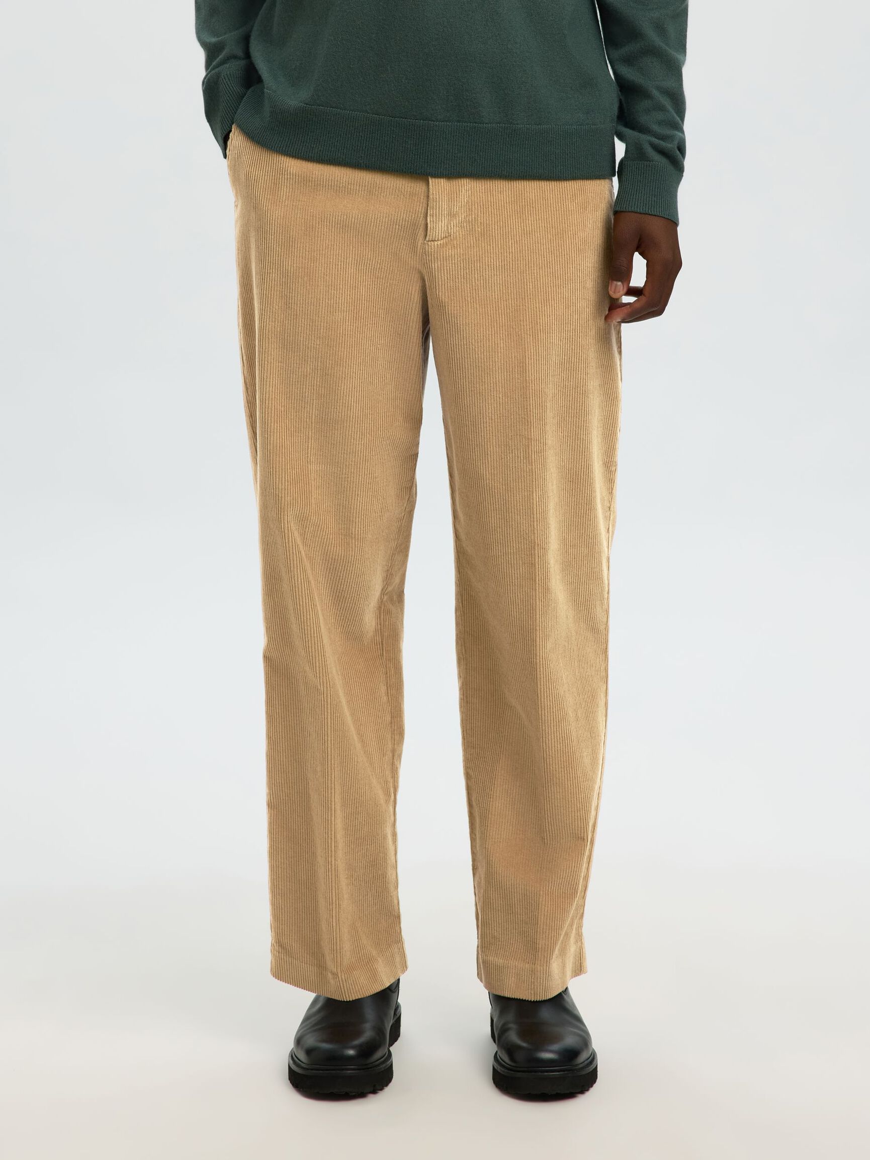 220 LOOSE FIT CORDUROY TROUSERS, Kelp, highres