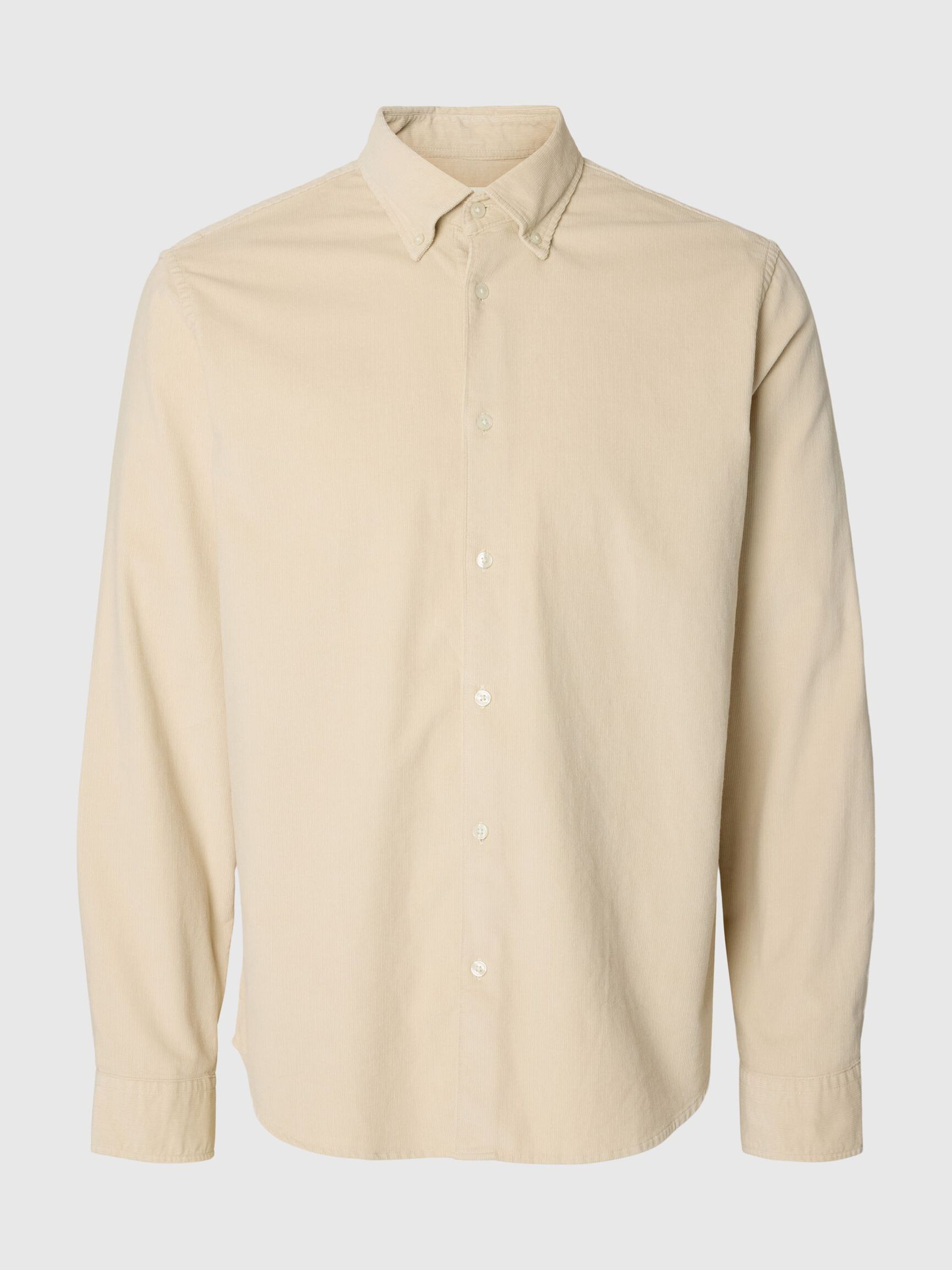 COTTON  CORDUROY SHIRT, Silver Birch, highres