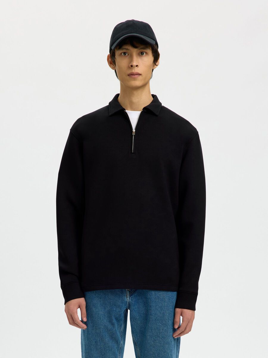 Product tile image - FA&Ccedil;ON POLO SWEAT-SHIRT, Black | 16100132_Black