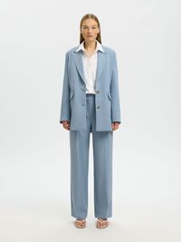 ELEGANTE HOSE MIT WEITEM BEIN, Dusty Blue, highres