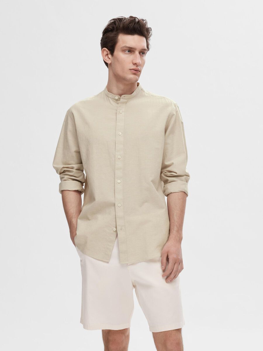 Selected LONGSLEEVE LINNENMIX OVERHEMD, Pure Cashmere, highres - 16079054_PureCashmere_003.jpg