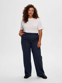 VISCOSE BLEND  WIDE-LEG TROUSERS, Dark Sapphire, highres