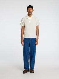 SEERSUCKER POLO SHIRT, Egret, highres