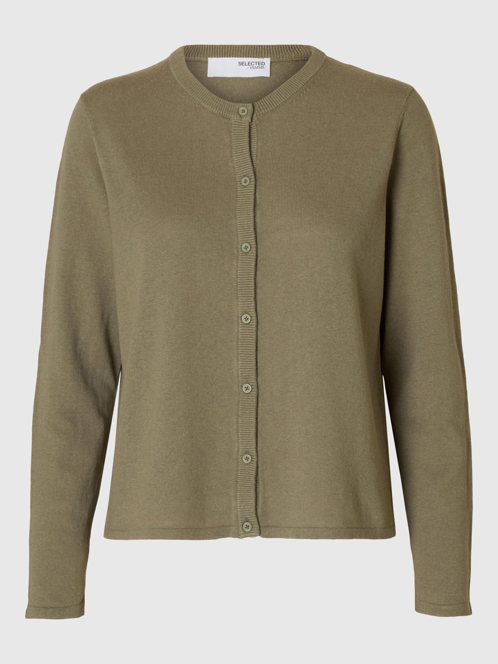 LINNENMIX GEBREID VEST, Vetiver, highres