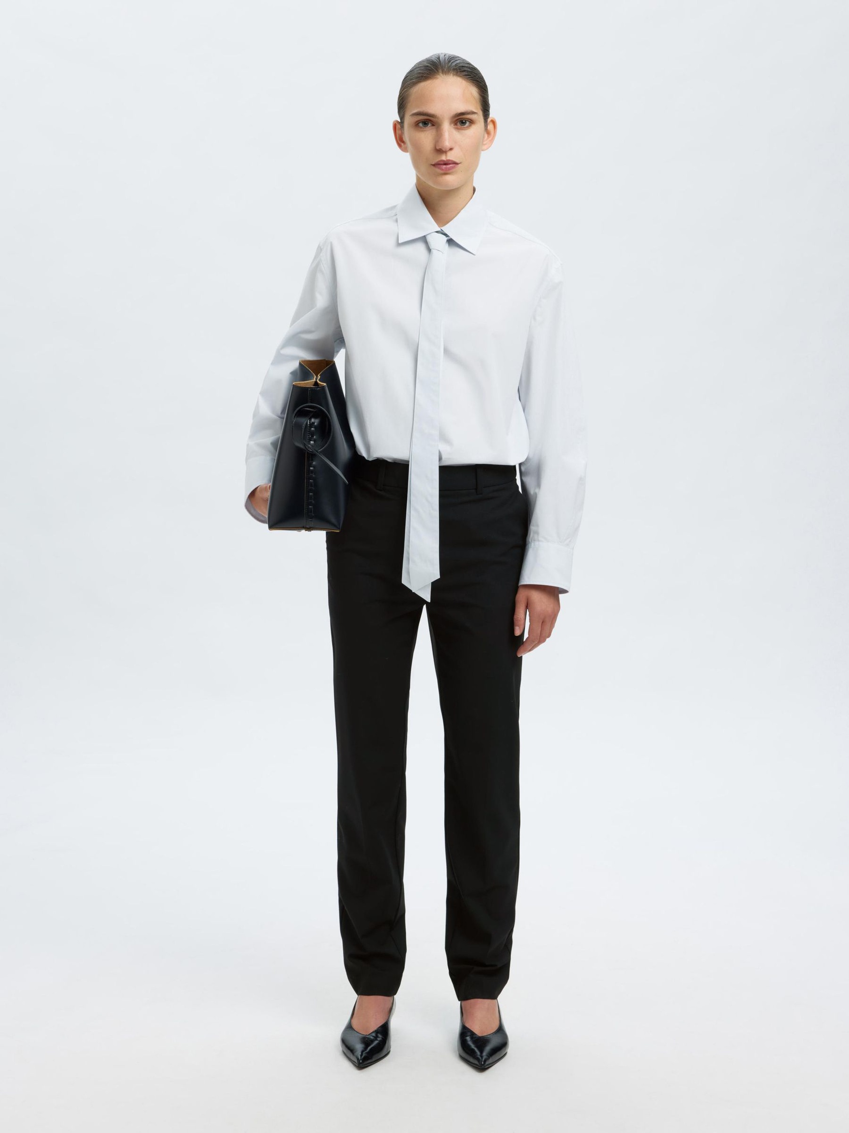 SKRÆDDERSYEDE TAPERED BUKSER, Black, highres
