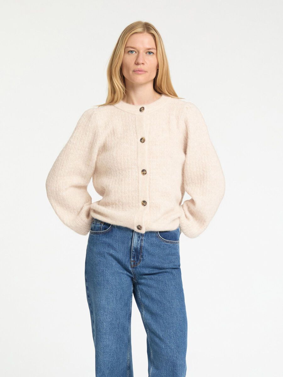 Selected STRUCTURED WOOL BLEND CARDIGAN, Birch, highres - 16094684_Birch_1131128_003.jpg