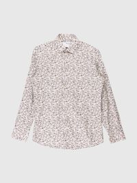 PRINT SLIM FIT HEMD, Egret, highres