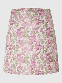 JACQUARD FLORAL MINI-JUPE, Snow White, highres