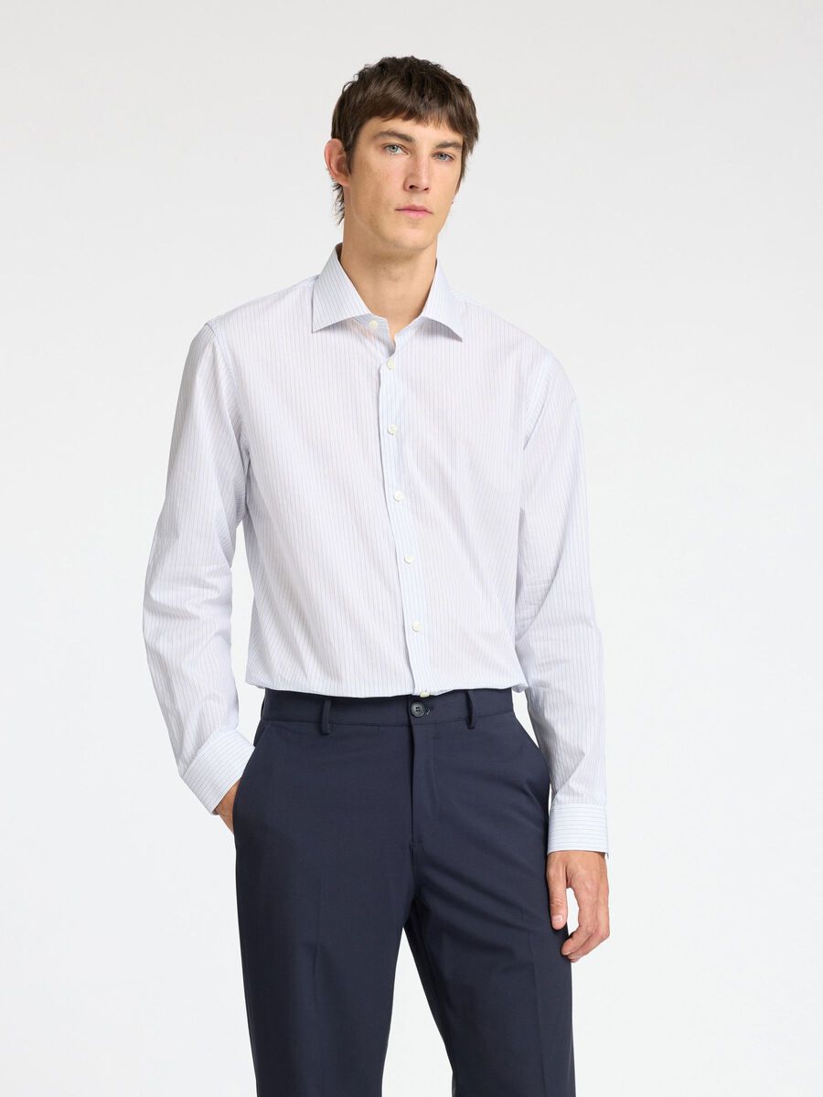 Selected 100% COTTON SLIM FIT SHIRT, Bright White, highres - 16098307_BrightWhite_1200427_003.jpg