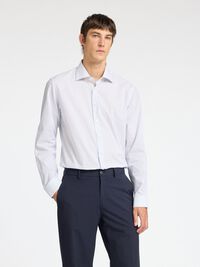 100% COTTON SLIM FIT SHIRT, Bright White, highres