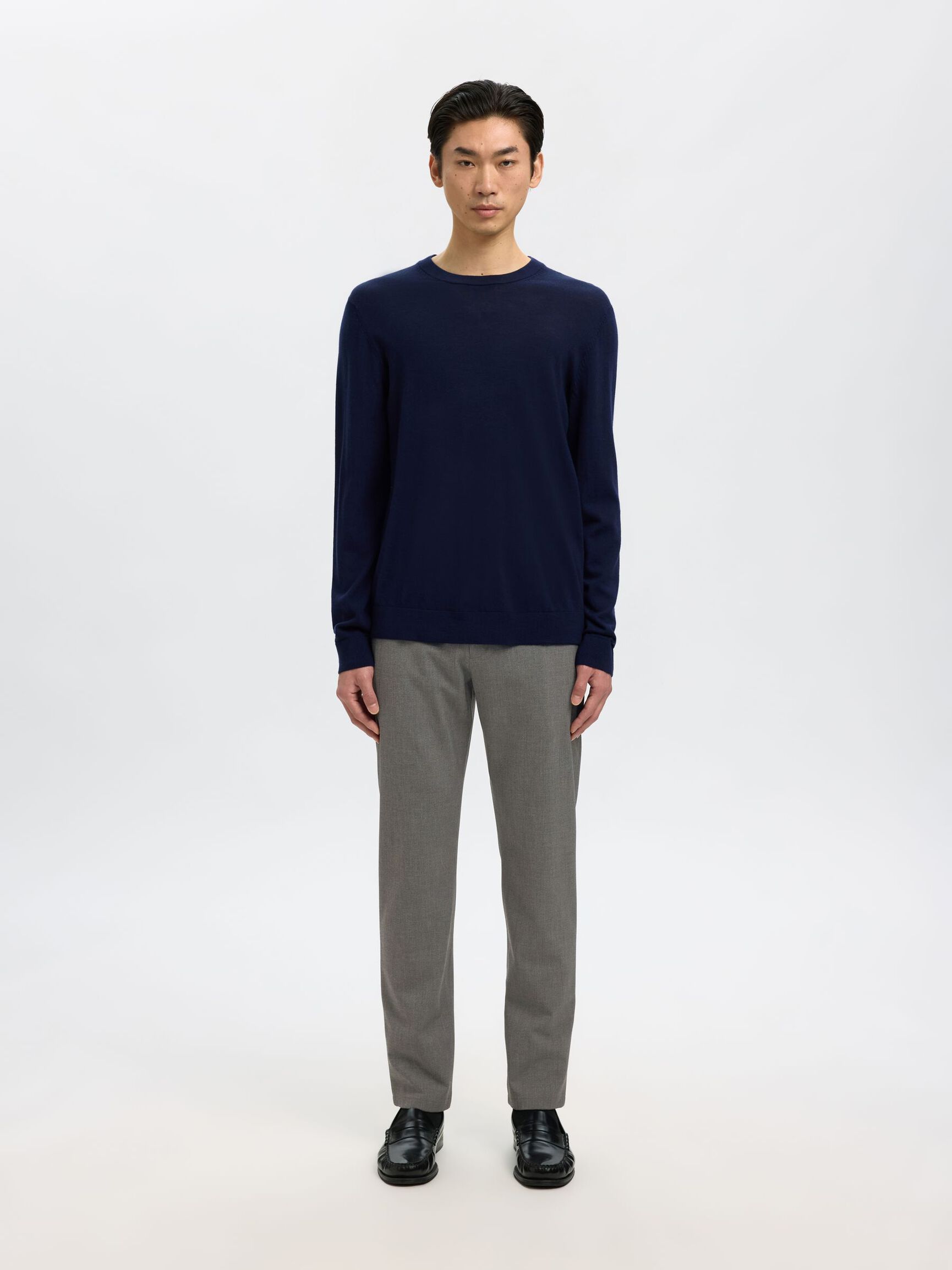 175 SLIM-FIT TROUSERS, Grey Melange, highres